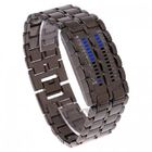 Montre-bracelet unique du bleu de fer de style de lave d'hommes LED Digital