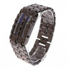 Montre-bracelet unique du bleu de fer de style de lave d'hommes LED Digital