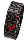 Lave samouraï LED de montre-bracelet en métal du fer à la mode LED du Japon de mode pour les hommes