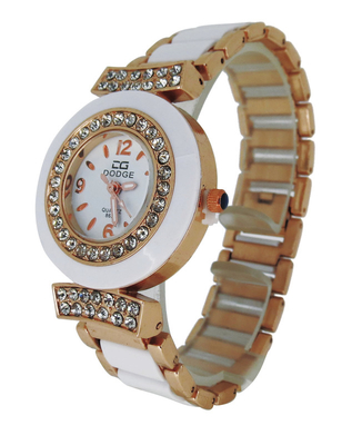 1 montre en plastique de cadran de BALAI de bandes de montre analogue de quartz de caisse d'alliage d'atmosphère pour le cadeau
