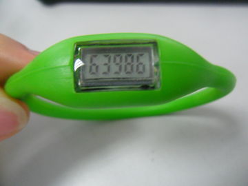 Montre promotionnelle de podomètre de bracelet en caoutchouc de silicone, montre multifonctionnelle de bracelet de silicone de mouvement