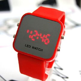 Courroie unisexe LJX09 de silicone d'affichage de miroir des montres 12colors Digital de LED