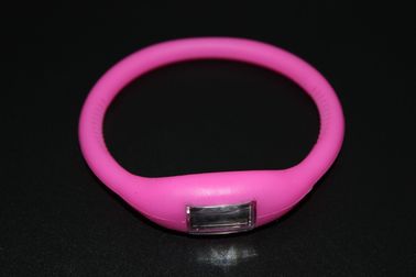 La montre de bracelet de bracelet de sports avec l'ion de gelée en caoutchouc de silicone, rouge a mené la montre