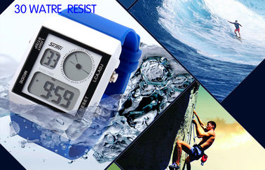 Double temps de montre analogique-numérique unisexe de double temps avec 5 contre-jours de couleurs
