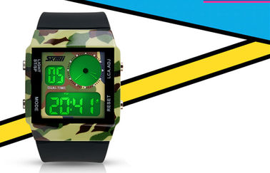 Double temps de montre analogique-numérique unisexe de double temps avec 5 contre-jours de couleurs