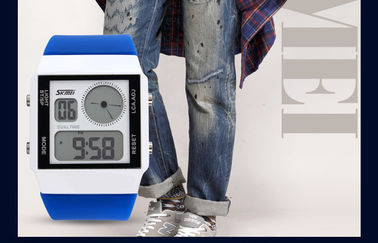 Double temps de montre analogique-numérique unisexe de double temps avec 5 contre-jours de couleurs