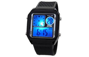 La montre analogue d'affichage à cristaux liquides de bande d'unité centrale de contre-jour d'EL, alarment des montres-bracelet de Digital