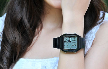 La montre analogue d'affichage à cristaux liquides de bande d'unité centrale de contre-jour d'EL, alarment des montres-bracelet de Digital