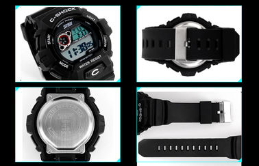 12/24 montres de choc d'heure badine la montre multifonctionnelle imperméable d'affichage à cristaux liquides de 3 atmosphères