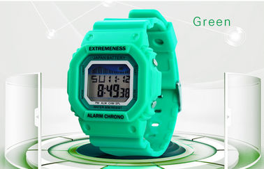 Les ABS blancs de montre de Digital de dames élégantes affaire 12/24 heures de montres-bracelet