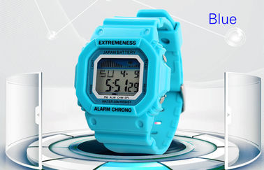 Les ABS blancs de montre de Digital de dames élégantes affaire 12/24 heures de montres-bracelet