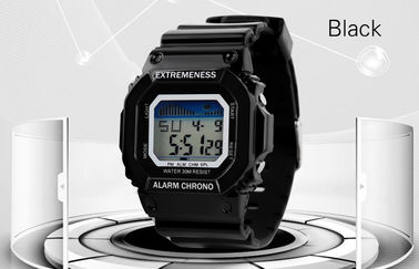 Les ABS blancs de montre de Digital de dames élégantes affaire 12/24 heures de montres-bracelet
