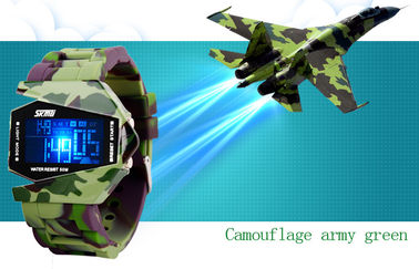 Montre-bracelet unisexe multifonctionnelle de militaires d'atmosphère du contre-jour 3 d'EL de montre de Digital