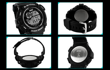Montre de Digital multifonctionnelle d'écran noir d'affichage à cristaux liquides de garçon avec l'alarme quotidienne