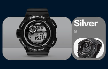 Montre de Digital multifonctionnelle d'écran noir d'affichage à cristaux liquides de garçon avec l'alarme quotidienne
