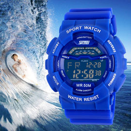 Montre de Digital multifonctionnelle d'affichage d'affichage à cristaux liquides avec le boîtier en plastique d'ABS