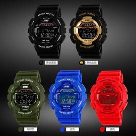 Montre de Digital multifonctionnelle d'affichage d'affichage à cristaux liquides avec le boîtier en plastique d'ABS