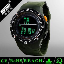 Montre multifonctionnelle noire d'affichage à cristaux liquides Digital avec la lumière de dos d'EL