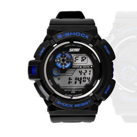 montre de Digital multifonctionnelle de contre-jour d'EL de chronographe du résistant à l'eau 5OM
