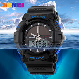 Montres de Digital solaires de sports de cadeaux de Noël imperméables avec le mouvement d'affichage à cristaux liquides