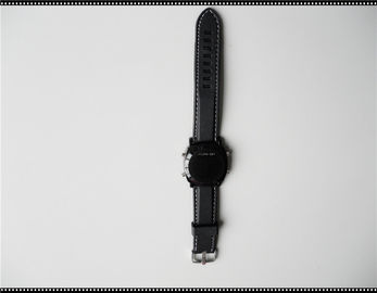 Montre menée par silicone noir personnalisée avec la courroie molle de silicone