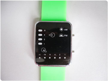 Le bracelet vert en caoutchouc de montre/silicone de la binaire LED observe l'OEM