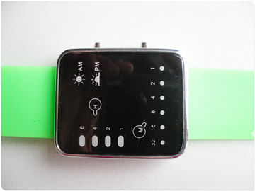 Le bracelet vert en caoutchouc de montre/silicone de la binaire LED observe l'OEM