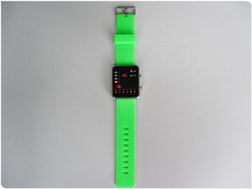 Le bracelet vert en caoutchouc de montre/silicone de la binaire LED observe l'OEM