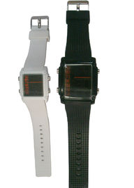 Montre imperméable de chiffre du carillon horaire atomique noir LED de montre