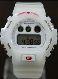 Carillon horaire multifonctionnel de montre de Digital de résistance à l'eau blanc pour l'adolescent