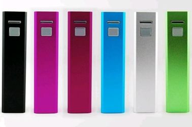 banque portative de puissance d'USB en métal 2600mAh, noir argenté vert rose rouge