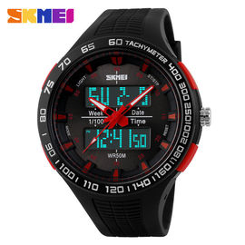 Montre analogique-numérique d'étudiant, montres extérieures d'heure d'hommes de cas de 52MM