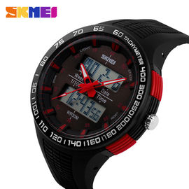 Montre analogique-numérique d'étudiant, montres extérieures d'heure d'hommes de cas de 52MM
