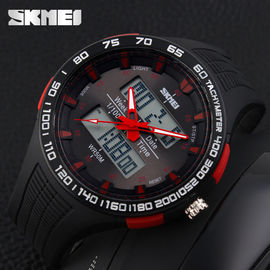 Montre analogique-numérique d'étudiant, montres extérieures d'heure d'hommes de cas de 52MM