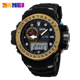 Montre-bracelet analogique-numérique de sports en plastique de choc d'ABS 50 M d'imperméable pour des dames