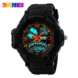 Montre de Digital multifonctionnelle des hommes, montre-bracelet analogue de quartz de sport de chronographe d'affichage à cristaux liquides