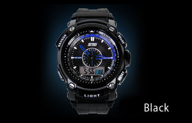 Montre-bracelet analogique-numérique de 5 atmosphères, montres-bracelet d'affichage d'affichage à cristaux liquides de caisse d'ABS