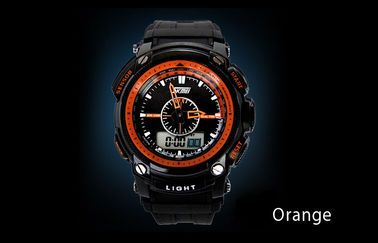 Montre-bracelet analogique-numérique de 5 atmosphères, montres-bracelet d'affichage d'affichage à cristaux liquides de caisse d'ABS