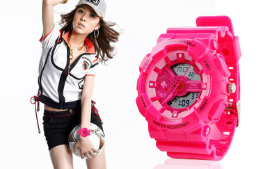 Les femmes conjuguent contre-jour d'EL de montre de sports de temps avec la batterie japonaise
