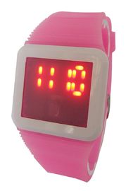 Montre carrée des bandes AM P.M. de silicone de montres de l'enfant LED Digital pour le cadeau