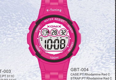 Individu sportif rond imperméable calibrant des montres-bracelet de Digital pour des femmes