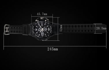 Montre-bracelet analogique-numérique de fuseau horaire d'homme d'OEM double avec le carillon horaire