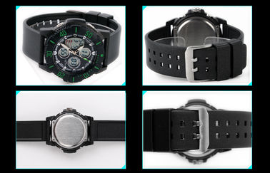 Montre-bracelet analogique-numérique d'atmosphère du contre-jour unisexe 5 d'EL de loisirs avec l'encadrement tournant