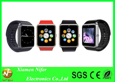 Téléphone intelligent argenté de montre de bracelet de poignet noir de Bluetooth d'or ou en métal pour le cadeau de promotion