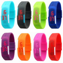 La montre-bracelet du silicone LED Digital d'écran tactile, lumière rouge a mené la montre-bracelet de Digital