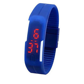 La montre-bracelet du silicone LED Digital d'écran tactile, lumière rouge a mené la montre-bracelet de Digital