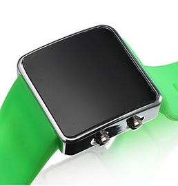 Montre-bracelet fraîche du contact LED Digital avec le cas en acier de Stainess, montre de miroir de LED