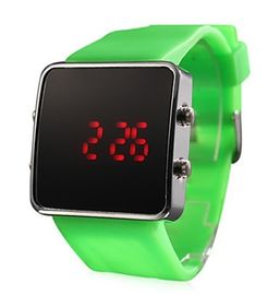 Montre-bracelet fraîche du contact LED Digital avec le cas en acier de Stainess, montre de miroir de LED