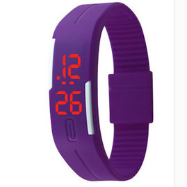 Montre adaptée aux besoins du client 3atm de bracelet de la gelée LED Digital avec la lumière rouge pour l'amant de couples