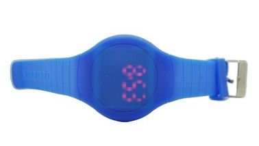 Montre-bracelet ronde pourpre du visage LED Digital pour des femmes avec le logo Debossed